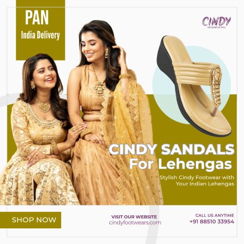Stylish Cindy Footwear with Your Indian Lehengas