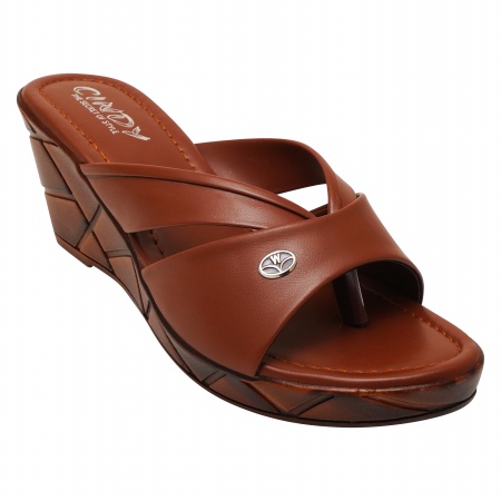 Cindy Footwears Chic Apex Wedges 90317-Tan