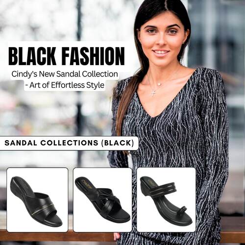 Black Fashion Cindy Footwear New Sandal Collection