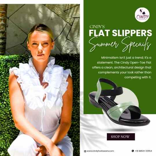 Strap open toe Flat Slippers for Summers Cindy Footwear