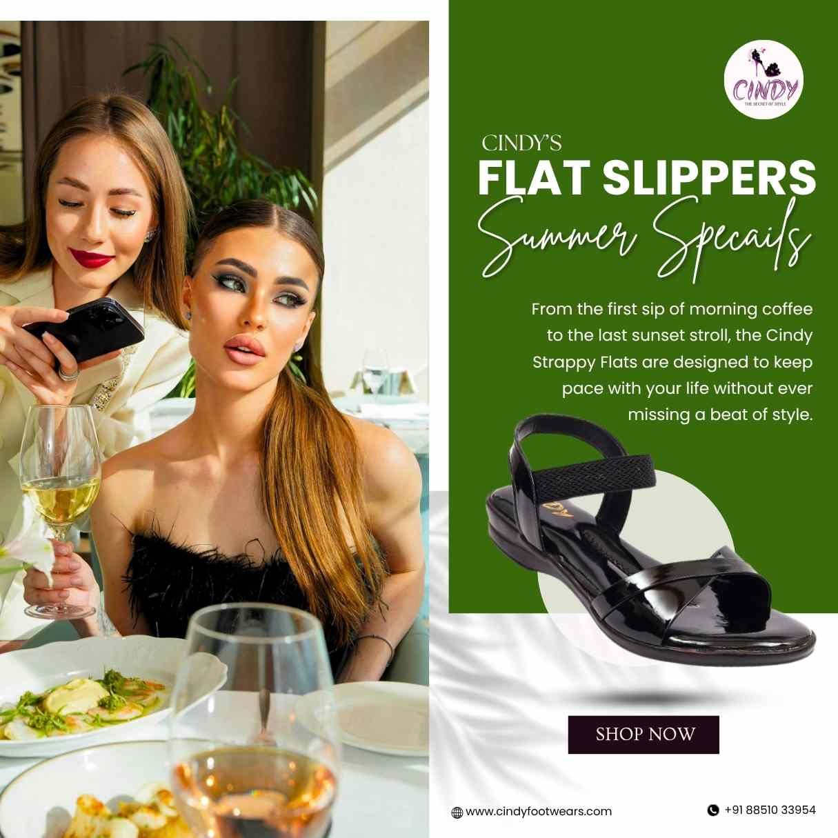 Strap open toe Flat Slippers for Summers Cindy Footwear