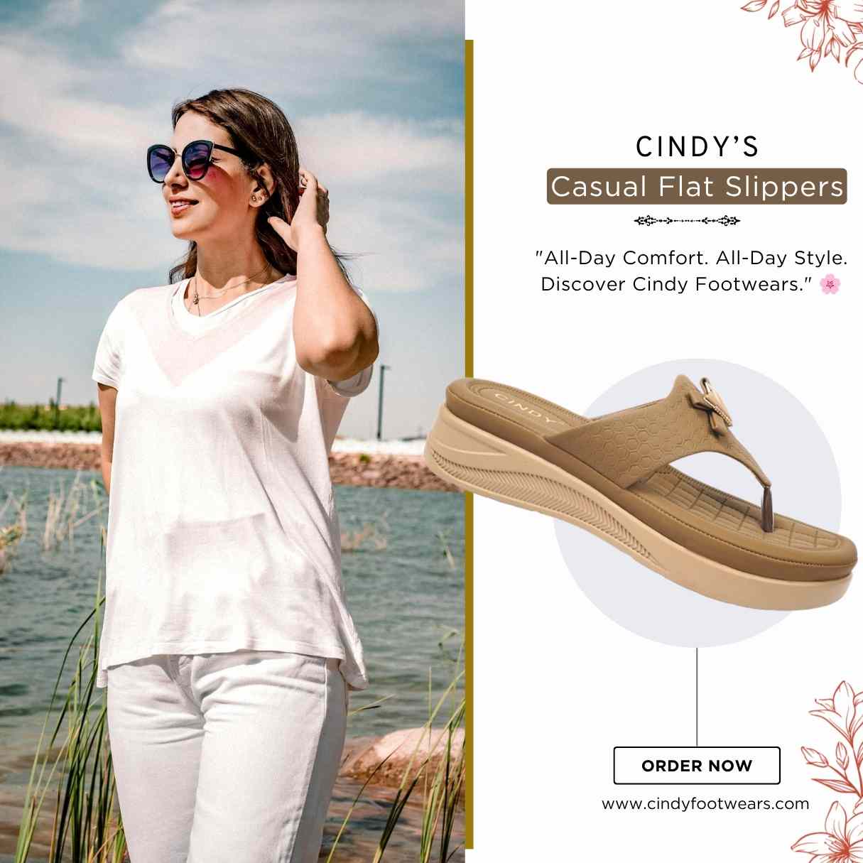 Casual Flat Slippers for woman by Cindy footwear